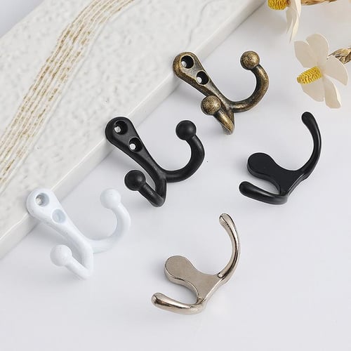 5pcs Single Prong Hook Mini Size Wall Mounted Retro Cloth Hanger