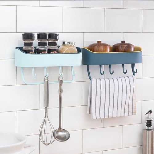 Plastic Bathroom Shelf Shower Wall Mounted Shampoo Holder Storage Rack