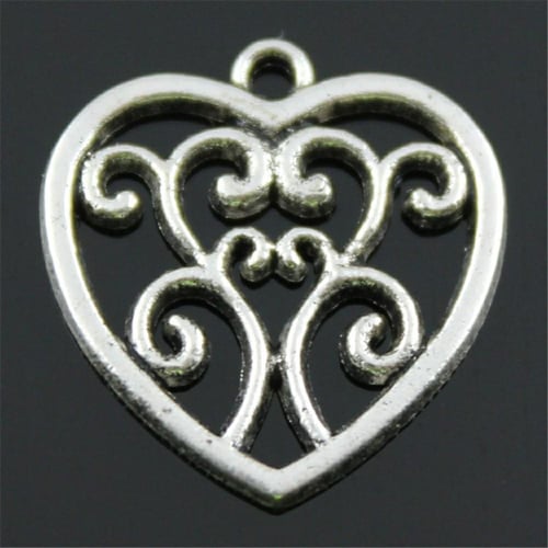 WYISYWG 10 Pieces Charm Making Jewelry Heart 22x21mm for DIY