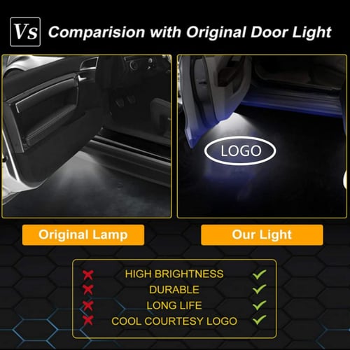2pcs/set Car Door Logo Light Projector LED Welcome Lights Charger
