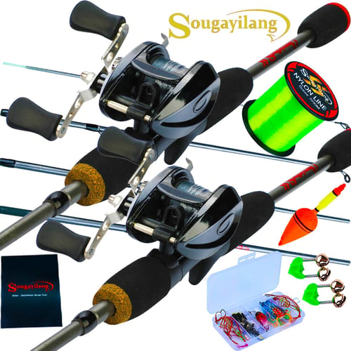 SOUGAYILANG Fishing Rod Combo Spinning Casting Rod with Spinning