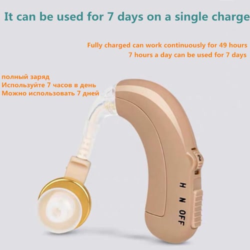 Bluetooth Hearing Aid Rechargeable Behind The Ear Sound Voice Amplifier Ear  Care