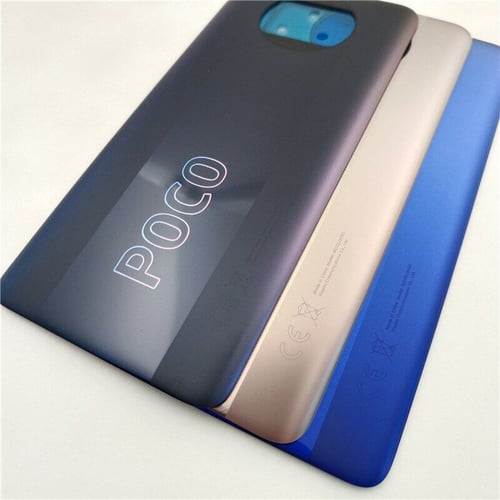 100% Original For Xiaomi Mi Poco X3 NFC Battery Back Cover Rear Door For POCO  X3 Replacement Housing STICKER Adhesive With Lens