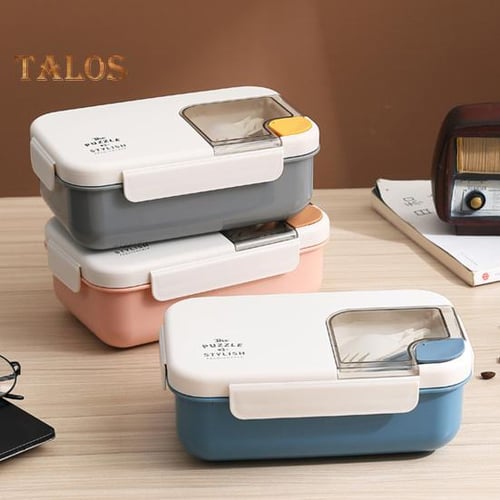 2.05/2.15L Leak-Proof Lunch Box with Grid Design Spacious and Convenient  Food Container for Home, Office, or School