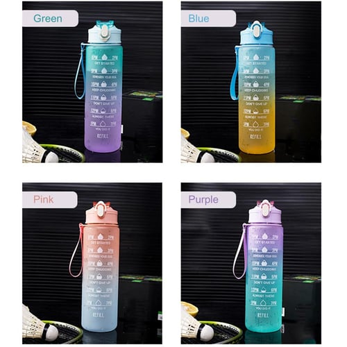 900ml Outdoor Gradient Color Frosted Sports Water Bottle In Light