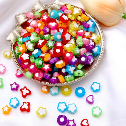 55/80Pcs Acrylic Beads Star Butterfly Flower Beads Charms Bracelet Necklace  for DIY Jewelry Making Accessories - buy 55/80Pcs Acrylic Beads Star