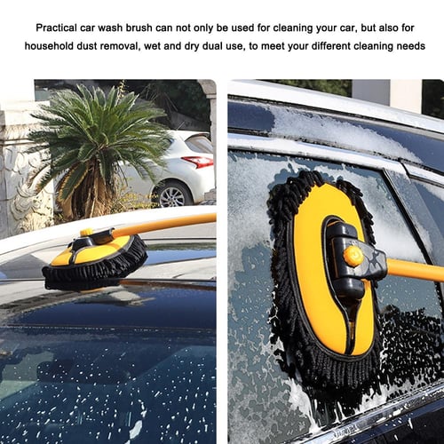 Car Cleaning Brush Car Wash Brush Telescoping Cleaning Mop Chenille –  SEAMETAL