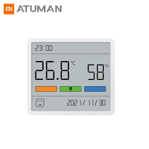 ATuMan Indoor Thermometer Hygrometer with Large Digital Date Clock