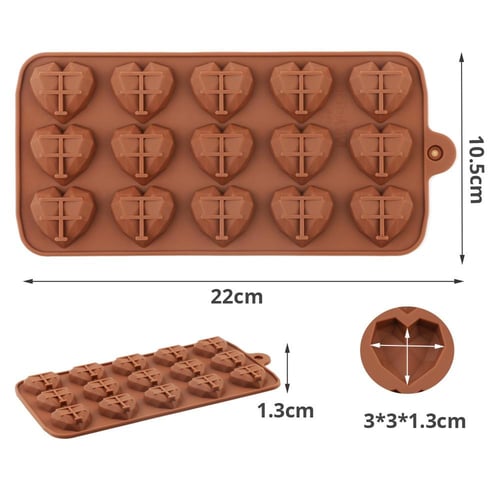 11” Valentine's Day Silicone 3D Heart Shaped Mold Chocolate Baking