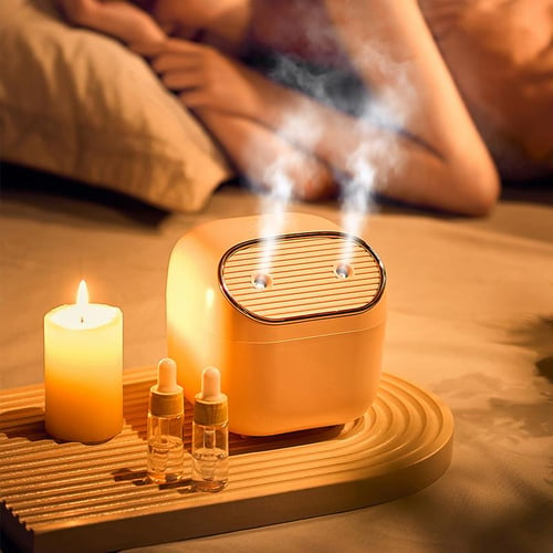 USB Air Humidifier Dual Nozzle Aromatherapy Essential Oil Diffuser