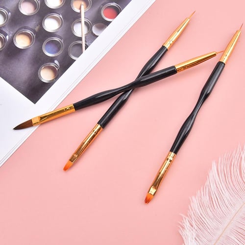 3Pcs French Stripe Nail Art Liner Brush Set Tips Ultra-thin Line Drawing  Pen Dual End UV Gel Painting Brushes Manicure Tools