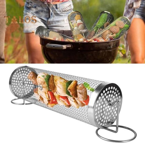 1set Stainless Steel Non-stick Mini Bbq Grill Pan, Outdoor, , With