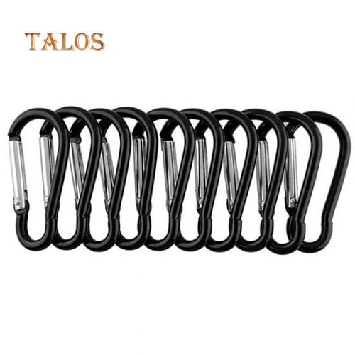 10Pcs Aluminum Snap Hook Carabiner D-Ring Key Chain Clip Keychain Hiking  Camping 