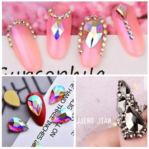 4 Boxes Pink Nail Rhinestones Nail Glitters Kit, 24 Shapes K9 Glass Light  Pink Gems Flatback Round Gems Stones Diamonds Crystals Nail Art Supplies