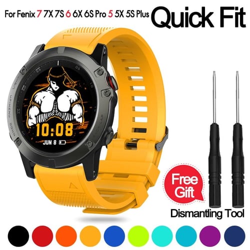 26 22mm Quickfit Watchband Straps For Garmin Fenix 7 7X Pro 6X 5X Plus Epix  Gen 2 Silicone Correa Wristband Fenix6 7 5 Bracelet