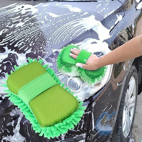 Chenille Microfiber Car Wash Mitt Scratch Lint Free Double-sided