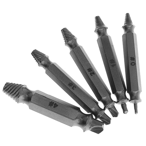 5pcs High Speed Steel Removal Tools Portable Durable Broken Screw Extractor  Set New