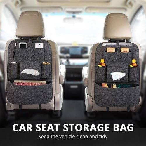 New Car Seat Storage Bag Back Seat Organizer Box Pad Cups Drink