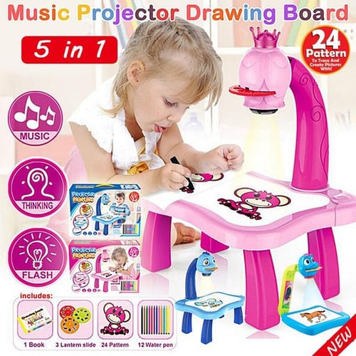 Drawing Projector Small Table for Kids Trace and Draw Projector Toy Wi