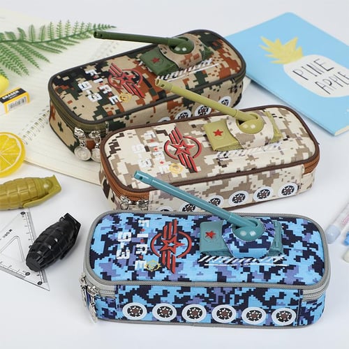 Portable large capacity pencil case solid color cute stationery bag school  student pencil bag girls multifunctional storage bag