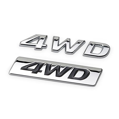 1Pcs 3D Metal 4WD Car Side Fender Rear Trunk Emblem Badge Sticker
