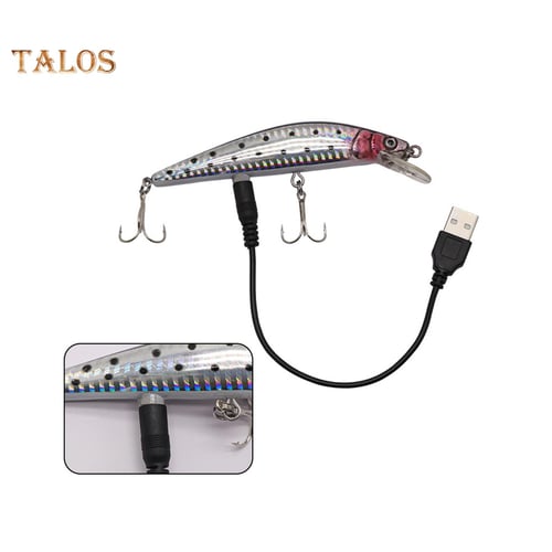 TE Electric Rechargeable LED Twitching Vibrate Fish Bait Hook
