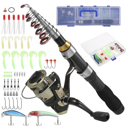 Fishing Rod and Reel Combos Telescopic Fishing Pole with Spinning Reel Combo  Kit Fishing Line Lures - buy Fishing Rod and Reel Combos Telescopic Fishing  Pole with Spinning Reel Combo Kit Fishing