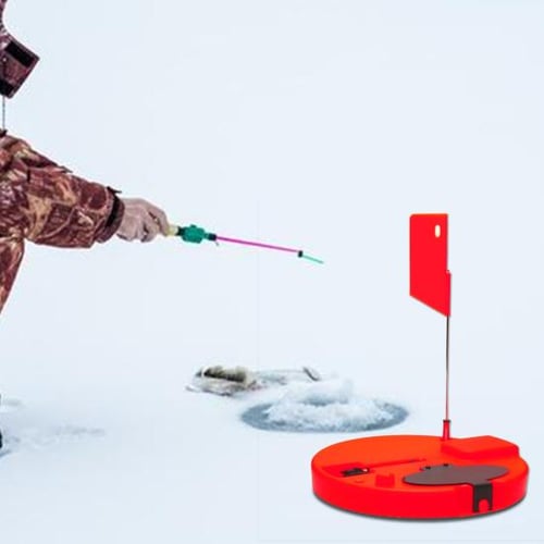 Ice Fishing Thermal Tip-Up with Orange Pole Flag Freeze-Proof