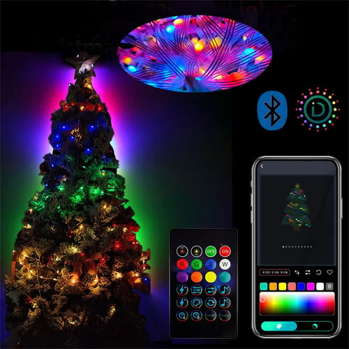 ONLY LIGHT,DIY Smart Christmas Lights with Bluetooth APP & Remote