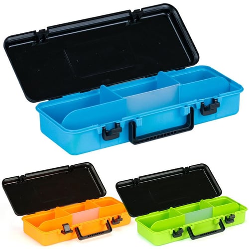 Portable Fishing Tackle Box 4 Grids Multifunctional Rod Lure Bait