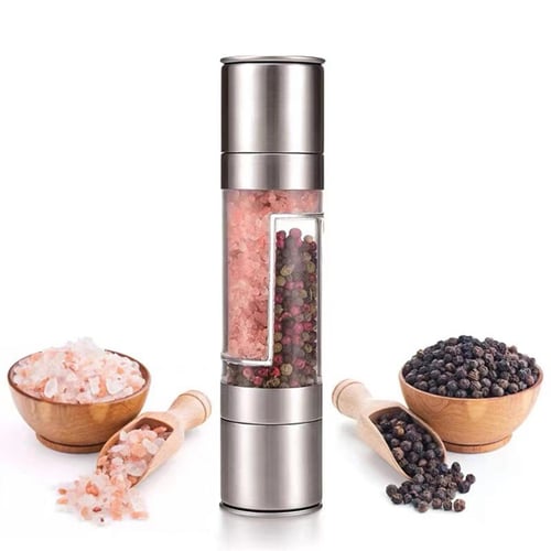 Electric Salt and Pepper Grinder Set - Rose Gold & Stainless Steel One Hand  Operated Adjustable Coarseness Mill(2pcs) 