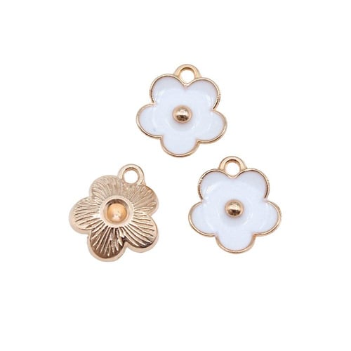 WYSIWYG 10pcs 15x12mm Antique Gold Color Flower Charms Pendant For