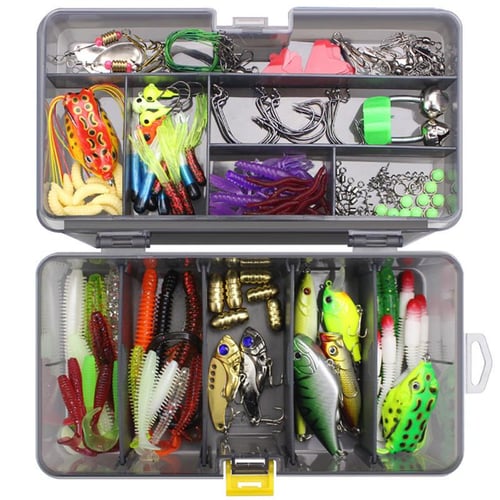 Baits Kit Fishing Hook Accessories Set 52Pcs Fishing Lure Set With Tackle  Box