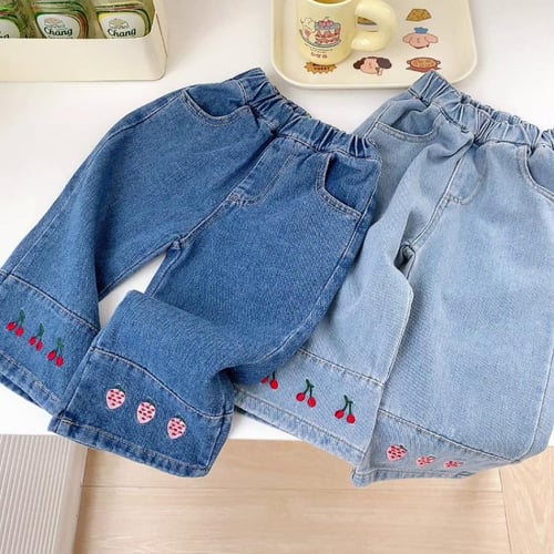 Children Clothing Pants for Girls Jeans Teenagers Cute Bow Trousers Spring  Autumn Baby Kids Clothes Jeans