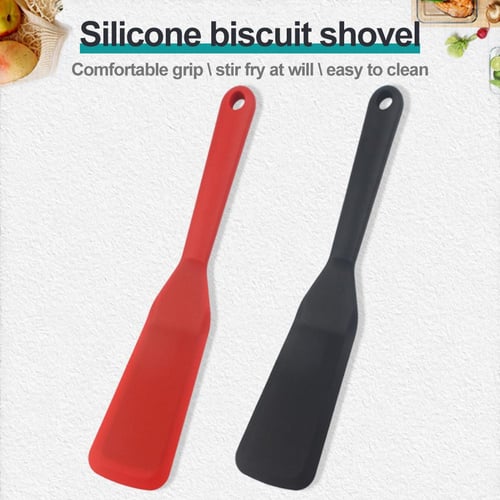 Kitchen Silicone Head Plastic Handle Nonstick Spatula Scraper Red 2pcs - White,Red