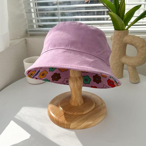 Summer Kids Bucket Hats with Adjustable Strap Cartoon Printed