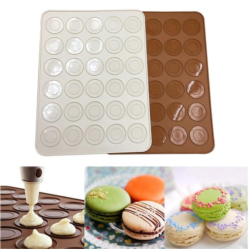 1pc 48-cavity Macaron Silicone Mat, Silicone Cake Baking Mat