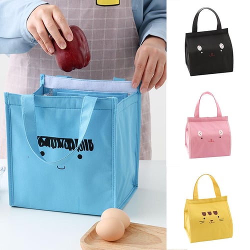 1pc Cute Children's Insulated Lunch Bag With 3d Pattern And Handle