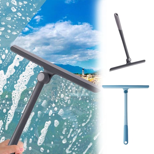 Silicone Squeegee with Hanging Hook Water for Cleaning Bathroom Shower  Mirror Glass Kitchen Countertop Sink Car Windows Wiper Flexible All Purpose  Waterblade White Wall (A, One Size)