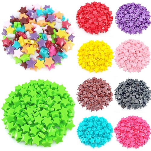 200pcs 6mm Five-pointed Star Shaped Plastic Beads Spacer Loose Beads For  Bracelet Necklace Diy Making