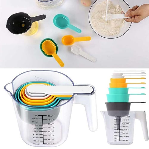 Cheap PDTO Plastic Mixing Bowl Set with Colander Sifter Measuring Cups for  Kitchen Baking