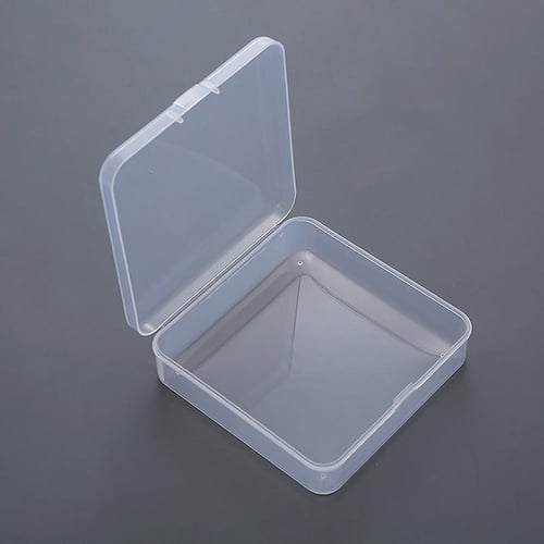 5Pcs Small Boxes Square Transparent Plastic Jewelry Storage Case Finishing  Container Packaging Storage Box for Earrings Rings