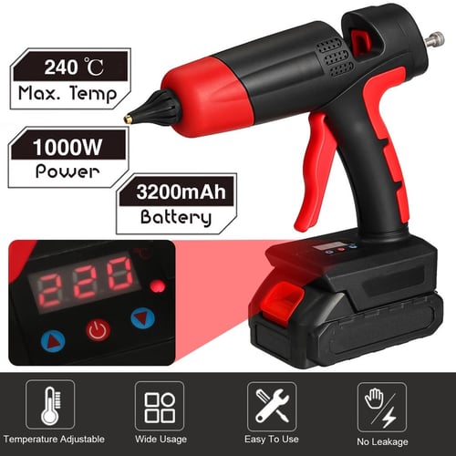 21V Rechargeable Cordless Electric Hot Melt Glue Gun with Li-ion