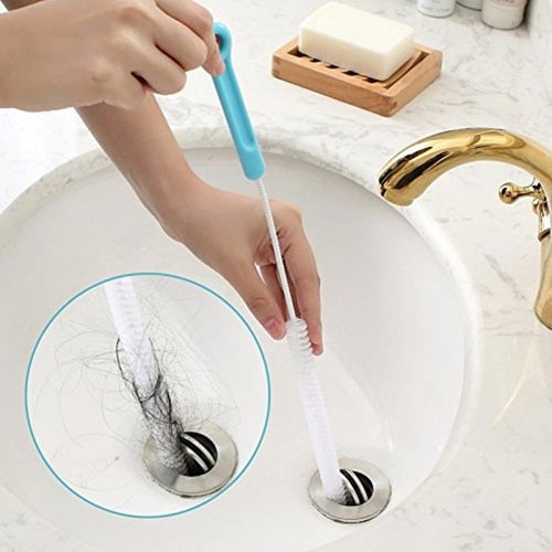 45cm Pipe Dredging Brush Bathroom Hair Sewer Sink Cleaning Brush Drain  Cleaner Flexible Cleaner Clog Plug Hole Remover Tool