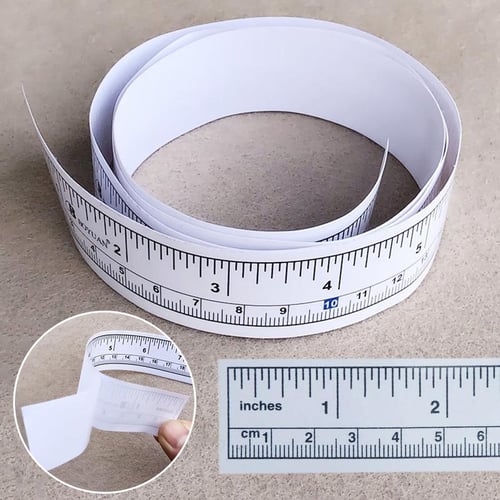 Waterproof Workbench Paper Measuring Tape With Self Adhesive Backed Sticker