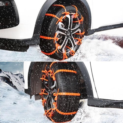 10pcs Anti-Skid Chains For Car, Mud/Snow Tire Chain, Wide Nylon