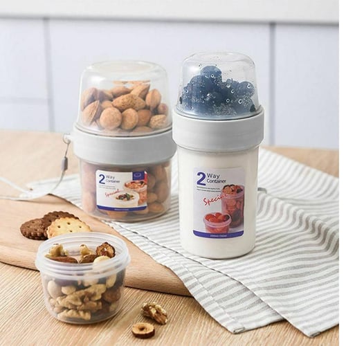 Portable & Reusable Double Layer Breakfast Salad Cup Yogurt Bowls