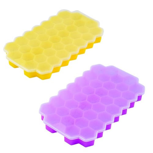 Silicone Ice Mold Cube Trays Mould Maker Cream Making Reusable Container  Lids Ice Chips Pressed Home