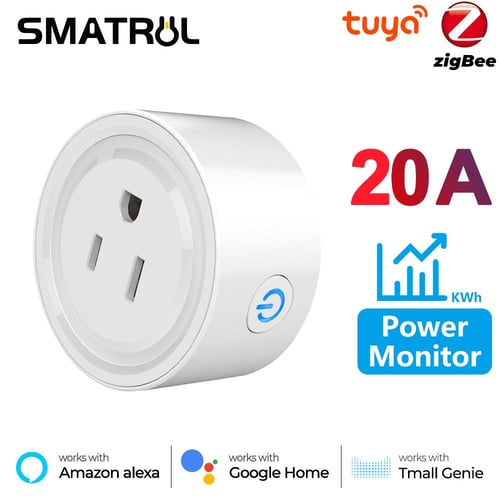 Tuya EU Plug 20A WIFI Remote Timer Power Monitor Smart Socket Works With  Google Home Alice Alexa Smartlife App Timing Control