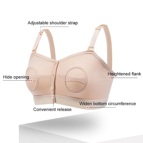 Women Nursing Bra,Cotton Front Open Maternity Breastfeeding Bras Spill  Prevention Pads : : Clothing, Shoes & Accessories